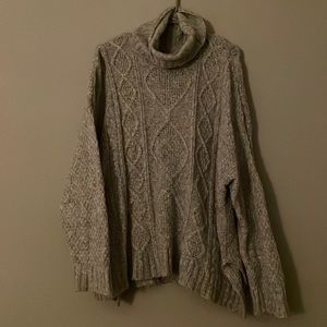Aerie grey cable knit sweater